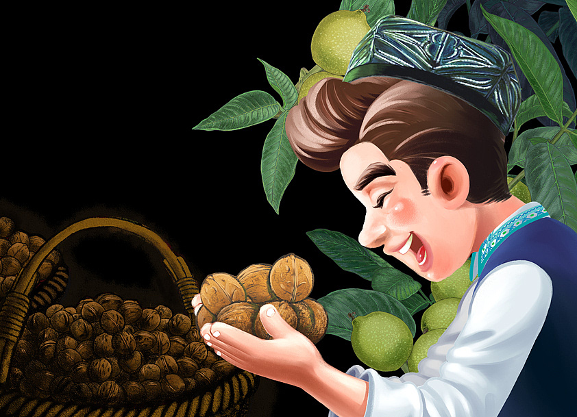 新疆“中国名优果品”-和田纸皮核桃（图ZMjI2OTQ1NzYw） - 商业插画 - 站酷设计师tuteng000001原创素材 - 站酷ZCOOL