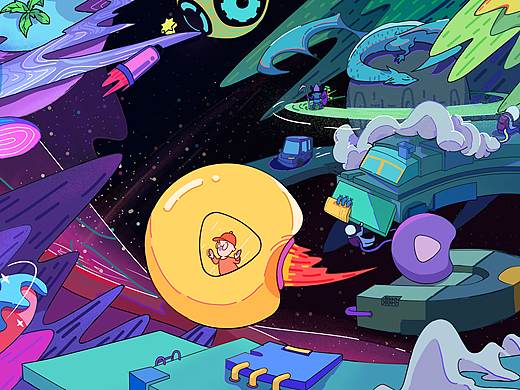 西瓜视频创意插画