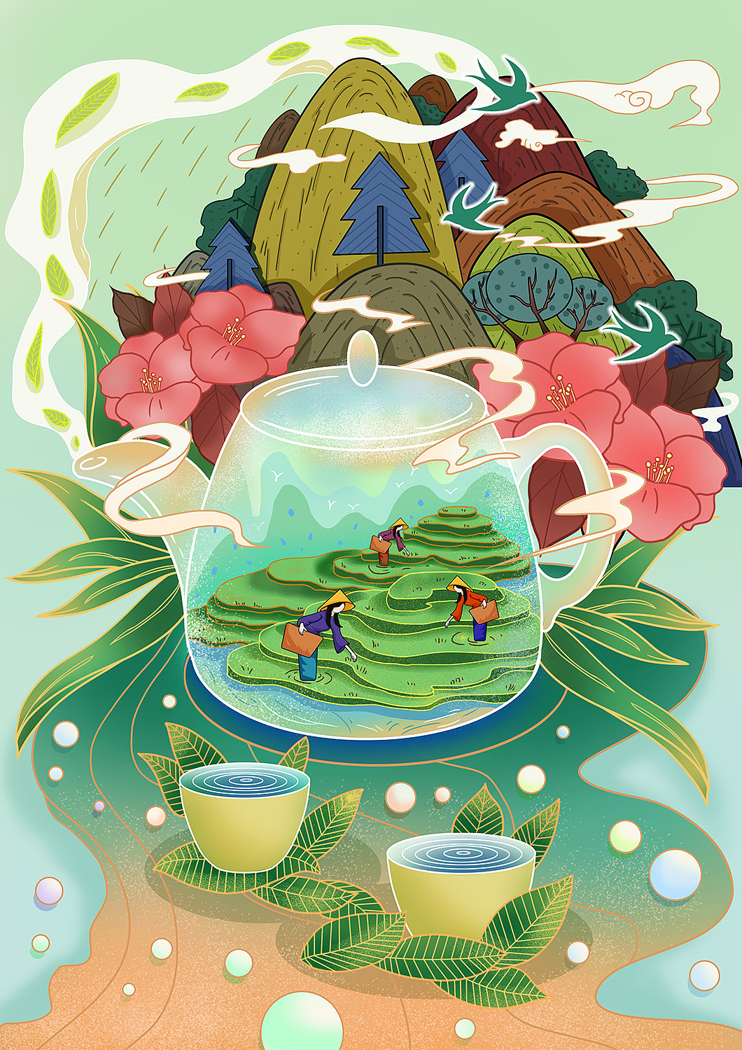 茶叶包装（图ZMjkwNTMyNTY4） - 商业插画 - 站酷设计师核桃仁778原创素材 - 站酷ZCOOL