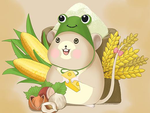 原创手绘鼠年插画