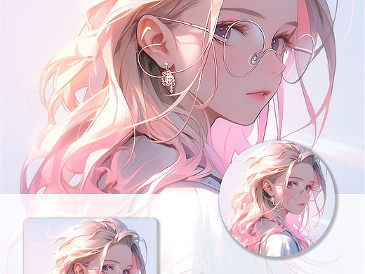 01 | 粉色系初春女生头像(个人主页-ZNjc3MzY1Mjg=) - 艺术插画 - 站酷设计师阿喵F原创素材 - 站酷ZCOOL
