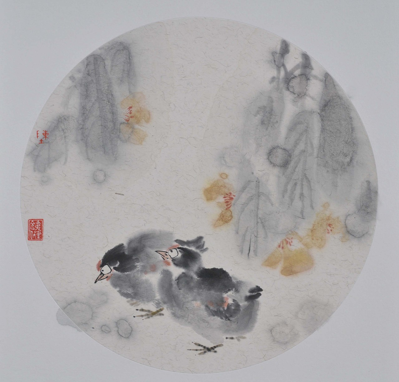 陈铁健写意花鸟水墨作品