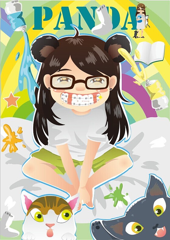 自己Q版插画（图ZMjA5MDcwMjQ=） - 艺术插画 - 站酷设计师panda喵桑原创素材 - 站酷ZCOOL