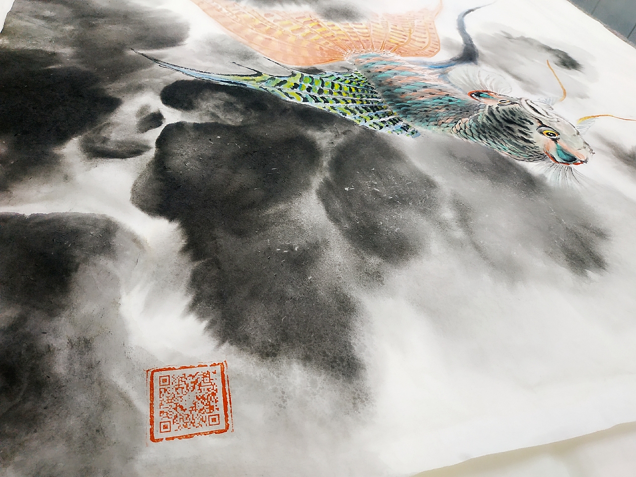 国画斗鱼之《一遇风云便化龙》