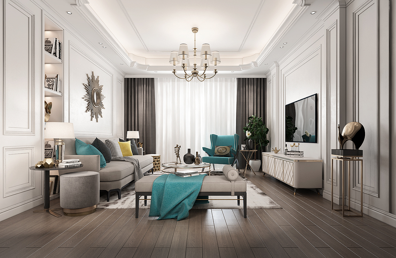 美式轻奢客厅（图ZMTczMzYwNDk2） - 家装设计 - 站酷设计师酷设计感悟空间原创素材 - 站酷ZCOOL