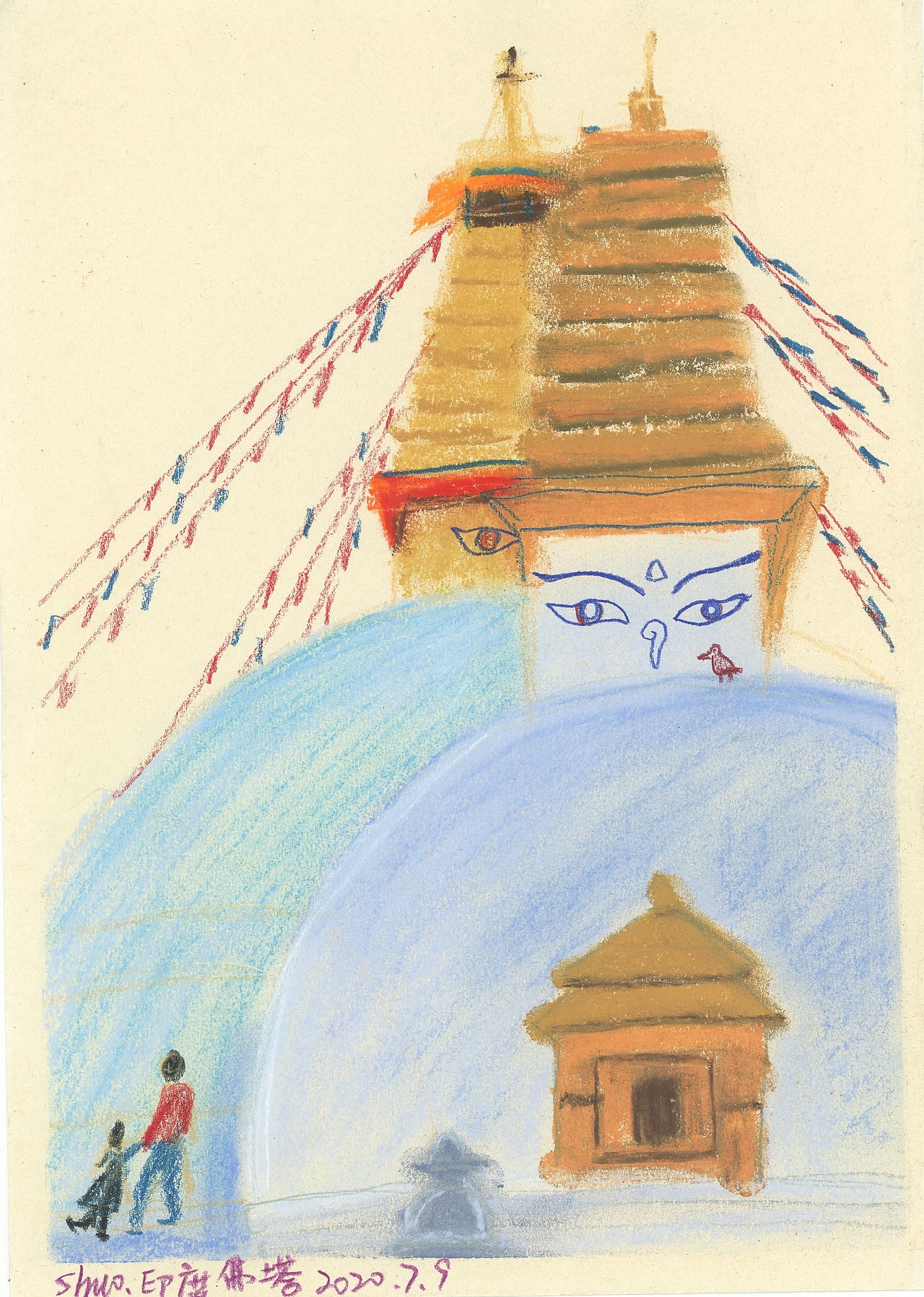 色粉+儿童水彩笔+色粉纸