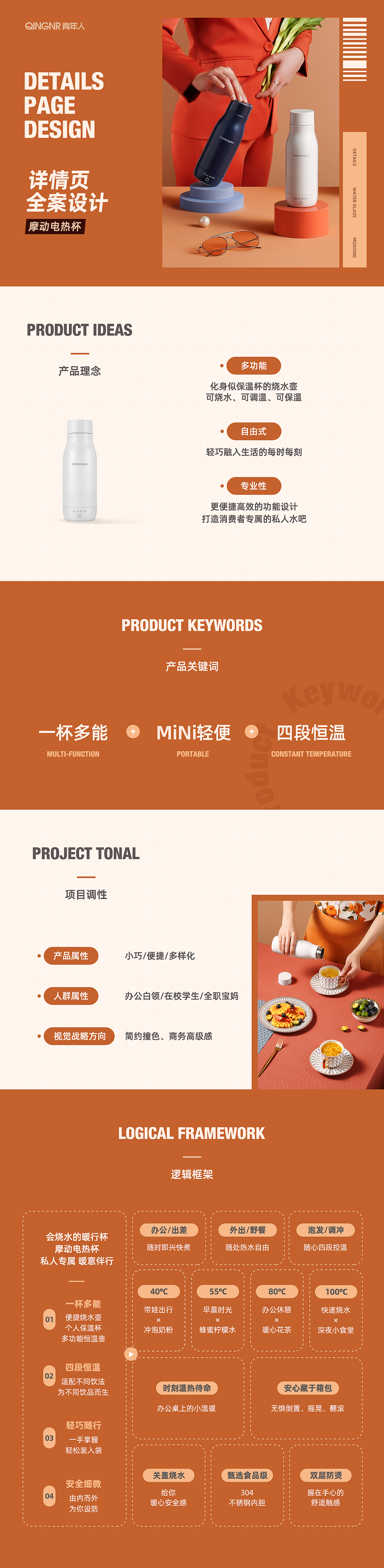 青年人设计 x Modong摩动 电热水杯详情页策划设计