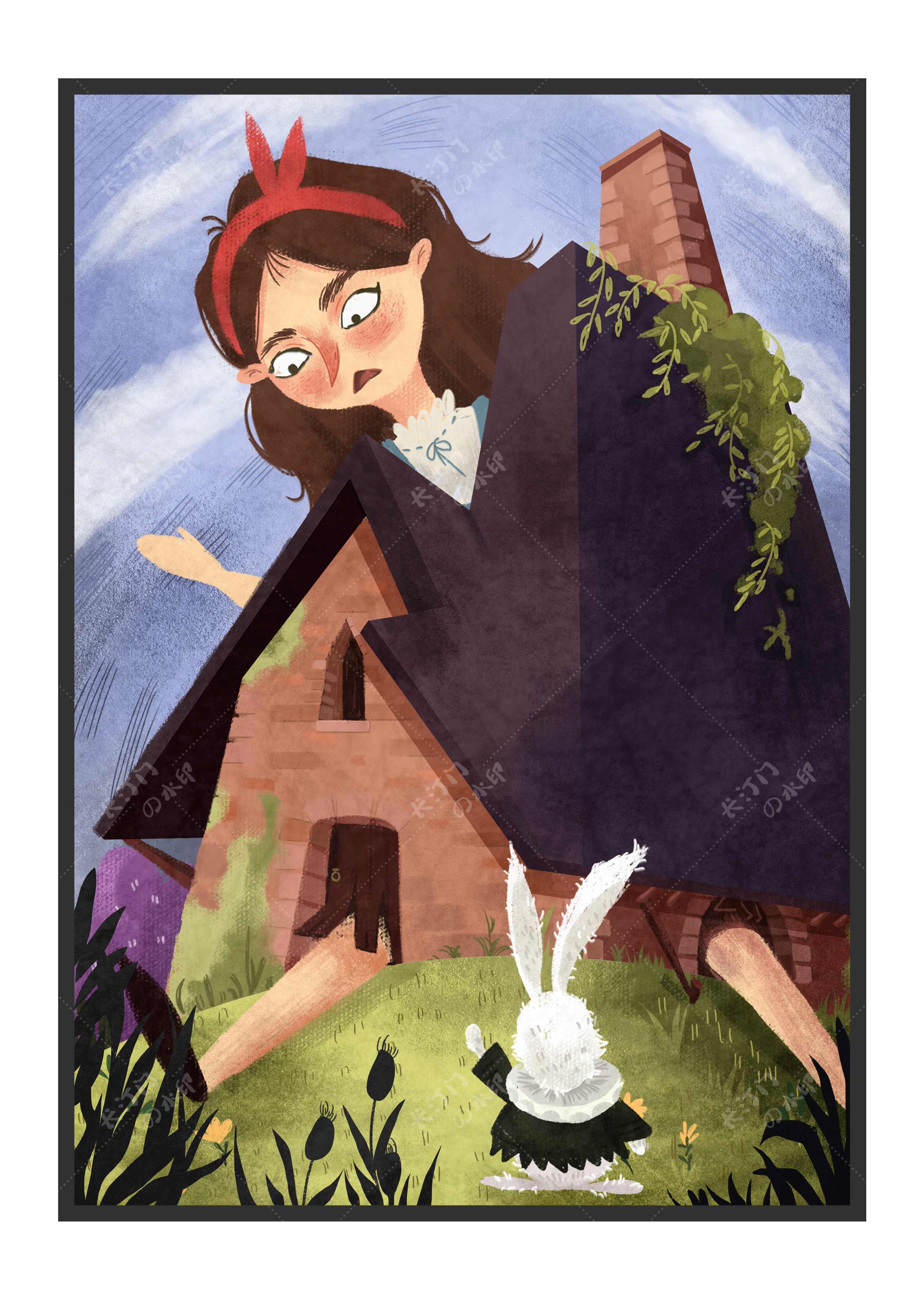 爱丽丝梦游仙境插画儿插手绘