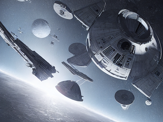 #AI创作实验室#月球，宇宙，星球大战，飞船