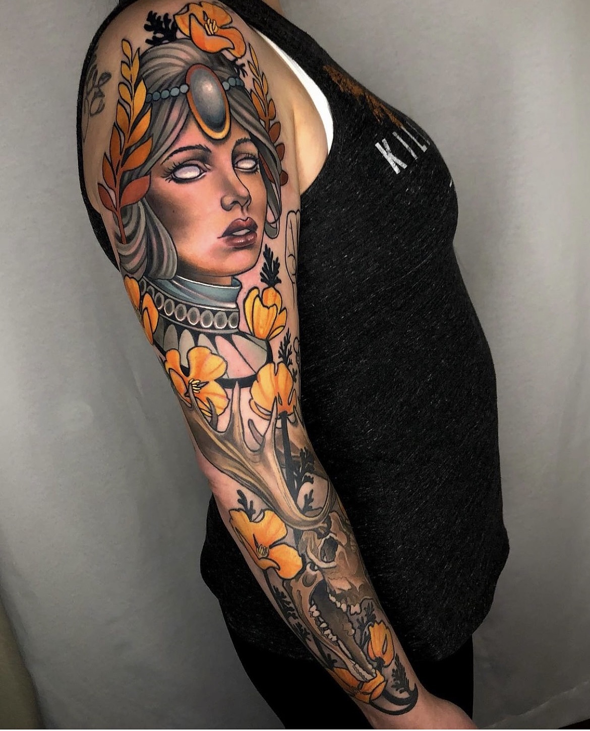 重彩newschool风格大型纹身欧美彩色