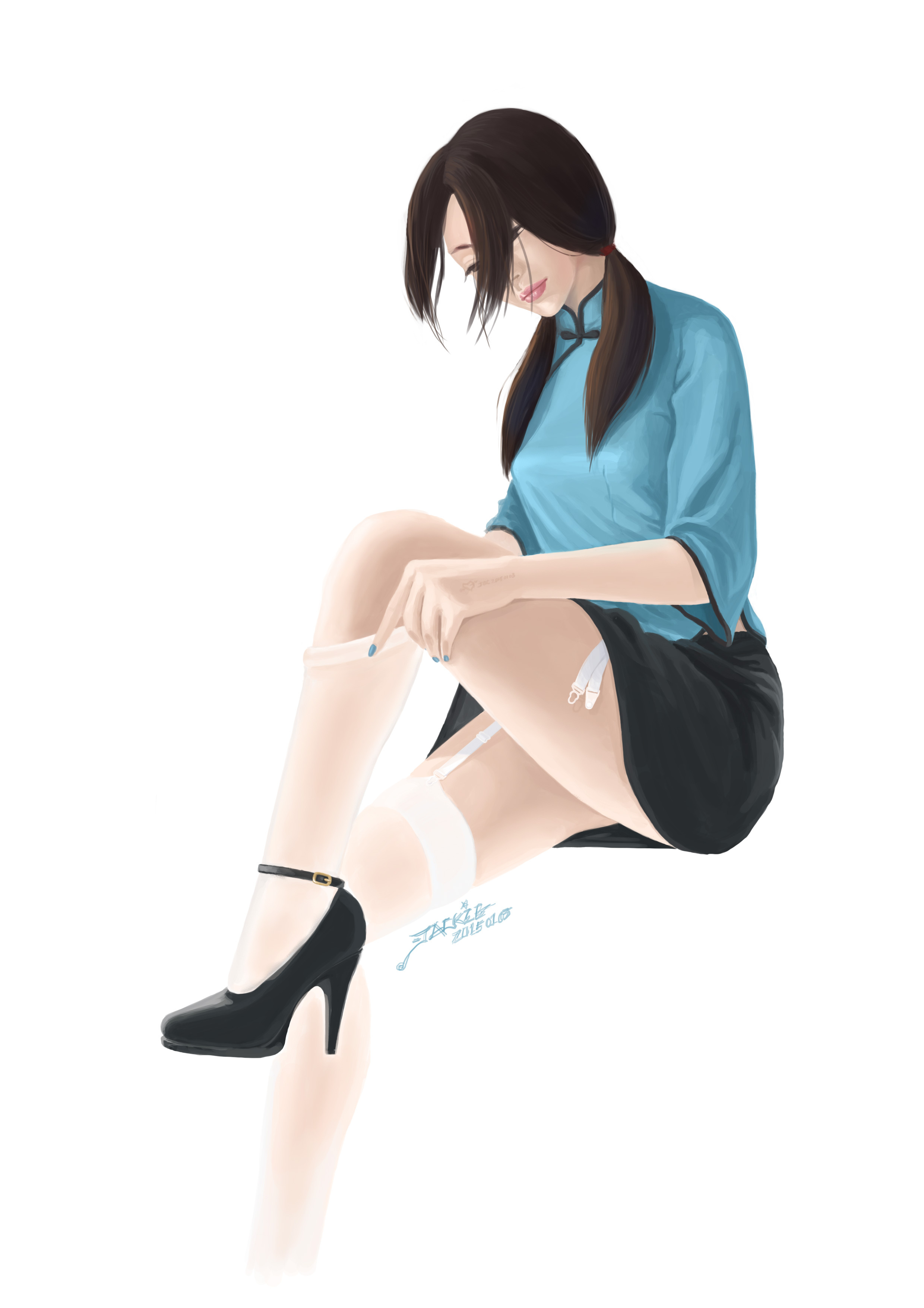 民国学生装的美女|插画|插画习作|justacat - 原创作品 - 站酷 (zcool