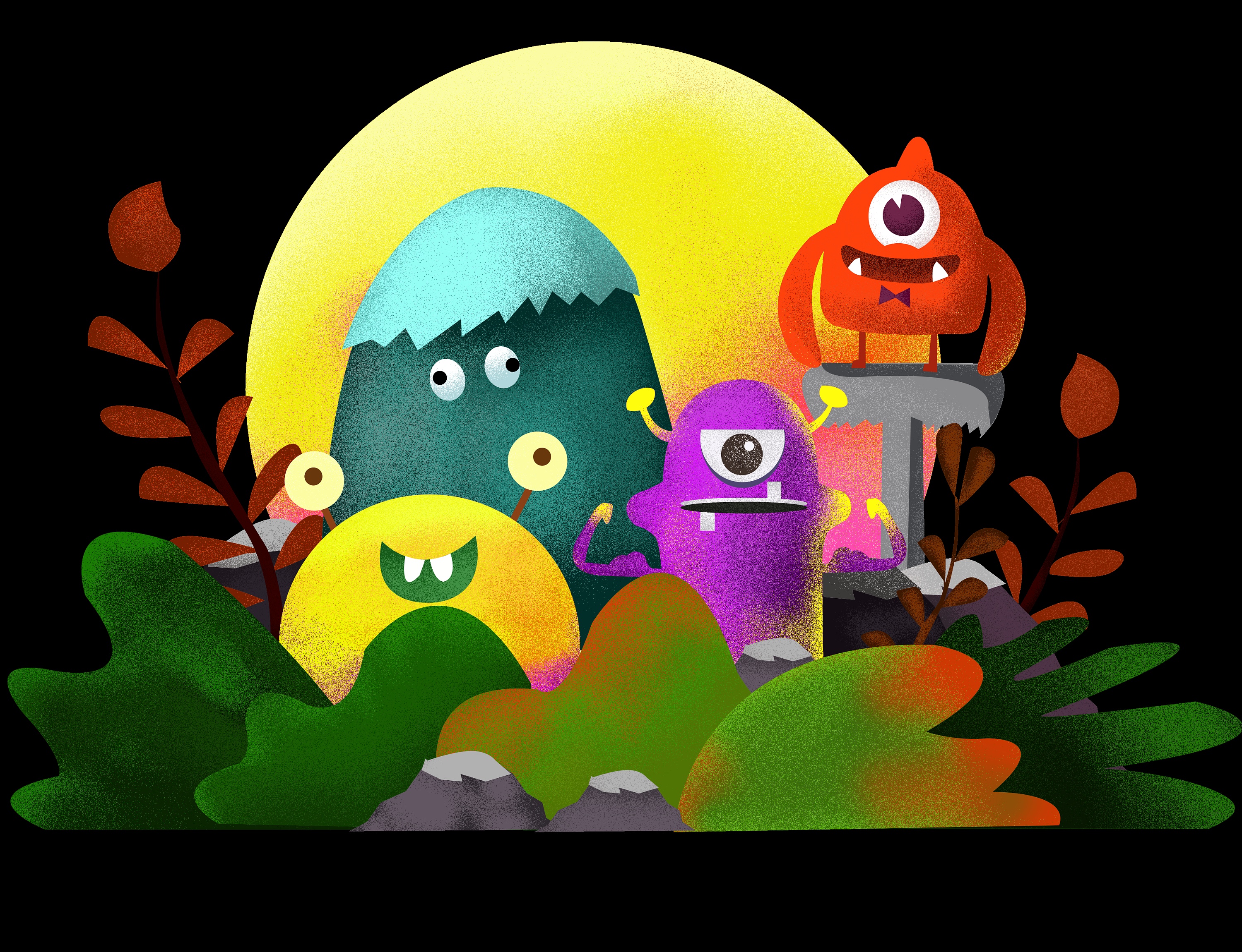 怪兽场景小插画