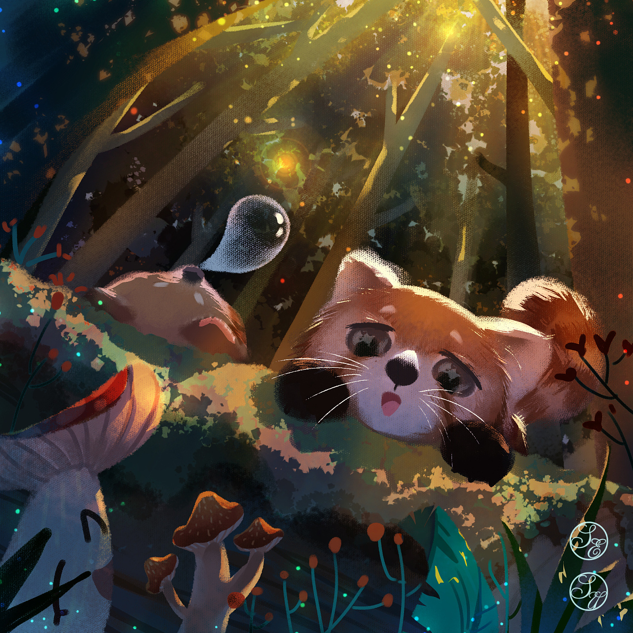 小熊猫的惬意时光|插画|儿童插画|酥肉和柚子 - 原创作品 - 站酷