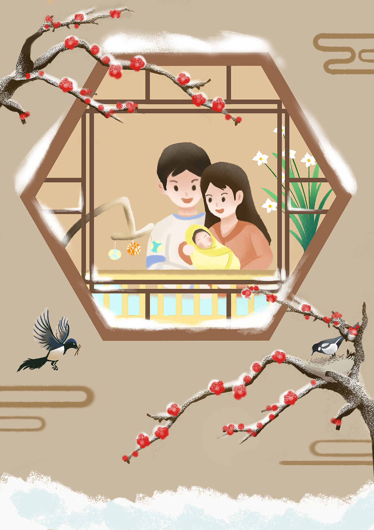 喜鹊筑巢,动物迎春,小小生命让温暖来的更早——小寒