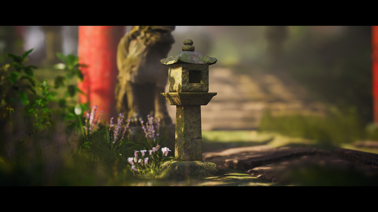 ue4实时渲染户外森林场景《鸟居》
