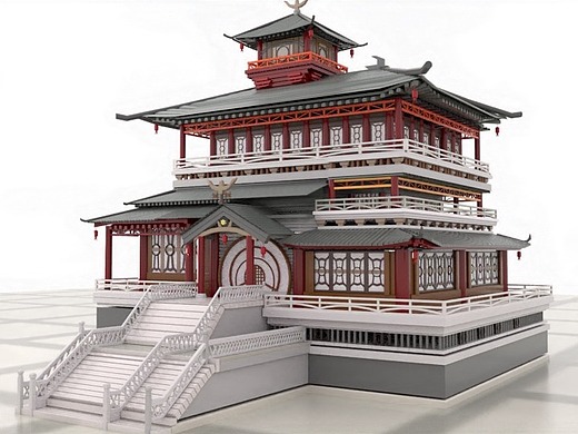 maya古建筑建模练习|三维|场景|北墨南杨_原创作品-站酷(zcool)