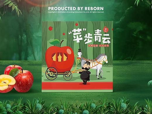 西域果园｜新疆特产阿克苏鲜水苹果插画礼盒箱包装设计