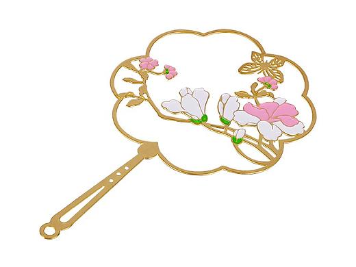 中国风青铜书签之扇子梅花款