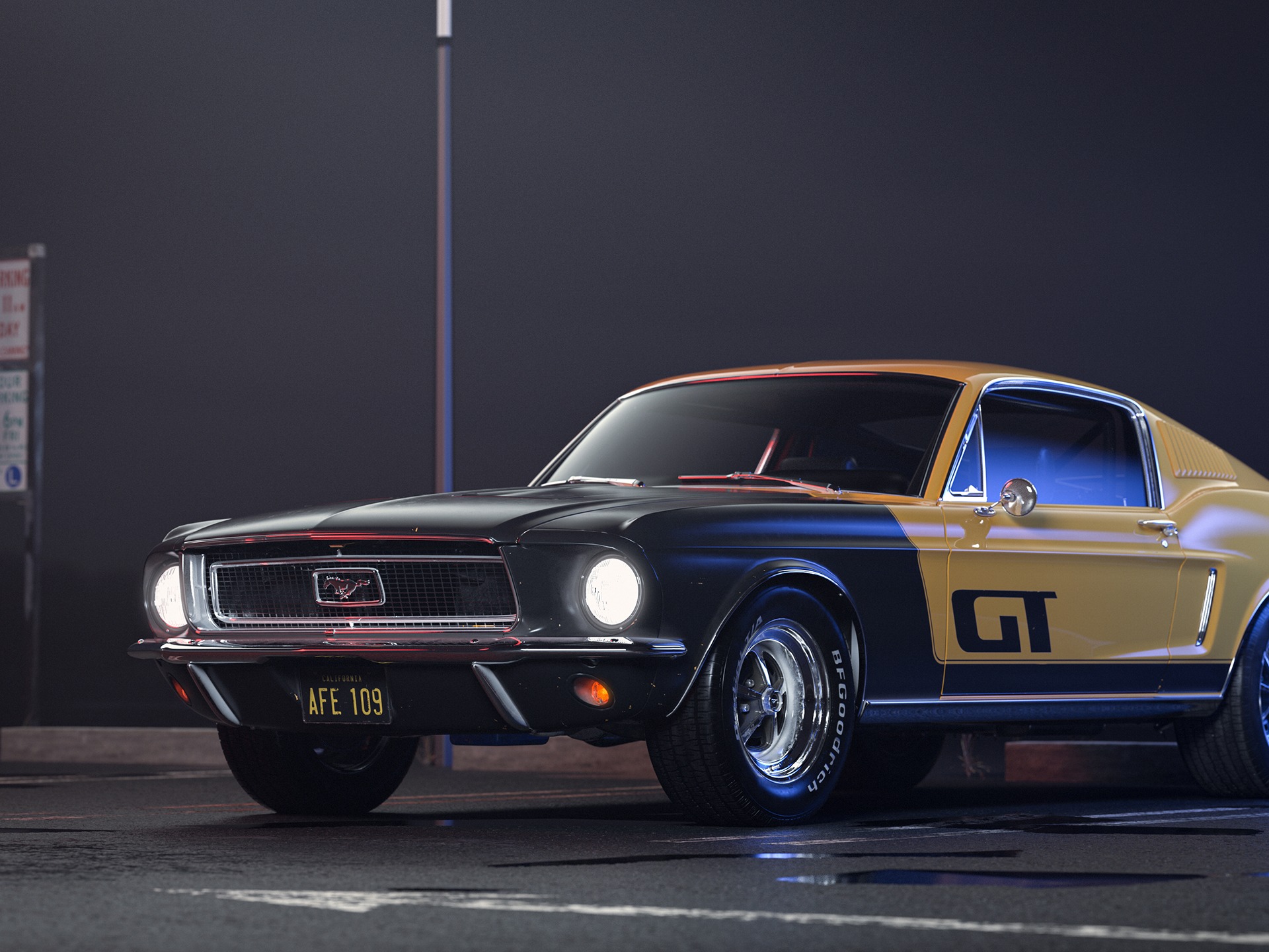 三维汽车渲染 [1968 Ford Mustang GT] 