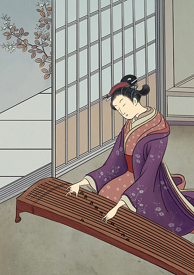 浮世绘（图ZMTEyMTIxMg==） - 艺术插画 - 站酷设计师肖蒽原创素材 - 站酷ZCOOL