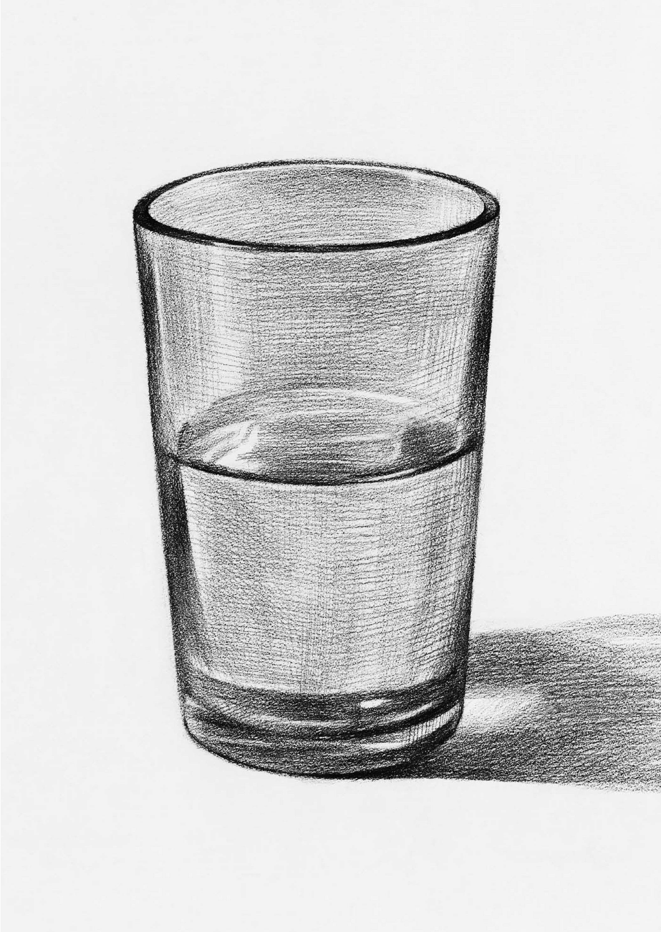 杯子素描画法图片