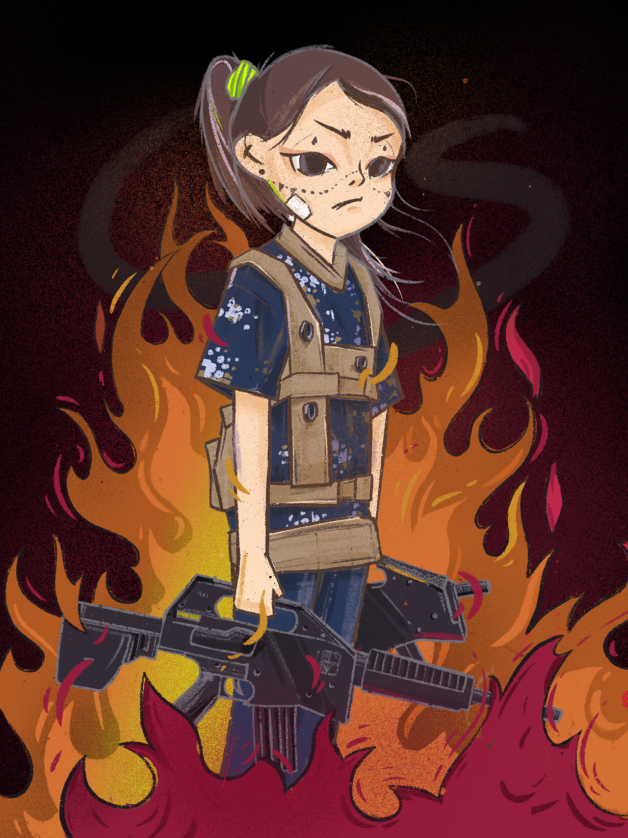 烽火女战士（图ZMjAyNjgxNjgw） - 商业插画 - 站酷设计师草莓沙棘酱原创素材 - 站酷ZCOOL
