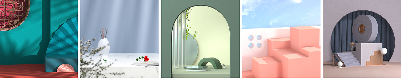 电商C4D+OC三维场景渲染(用时三个月完成70张场景图)