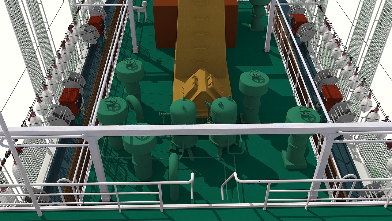 一个渔船建模的动画模型