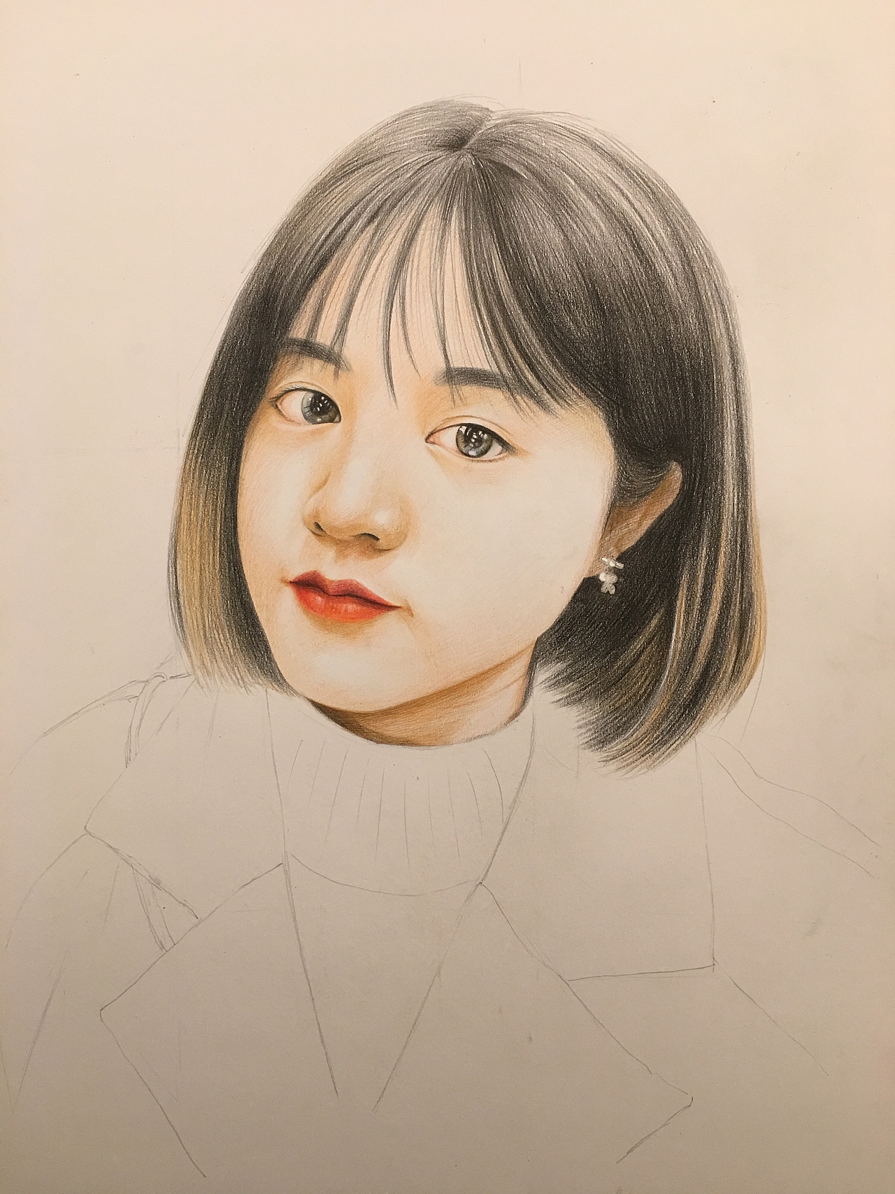 彩铅——人物肖像(画自己)