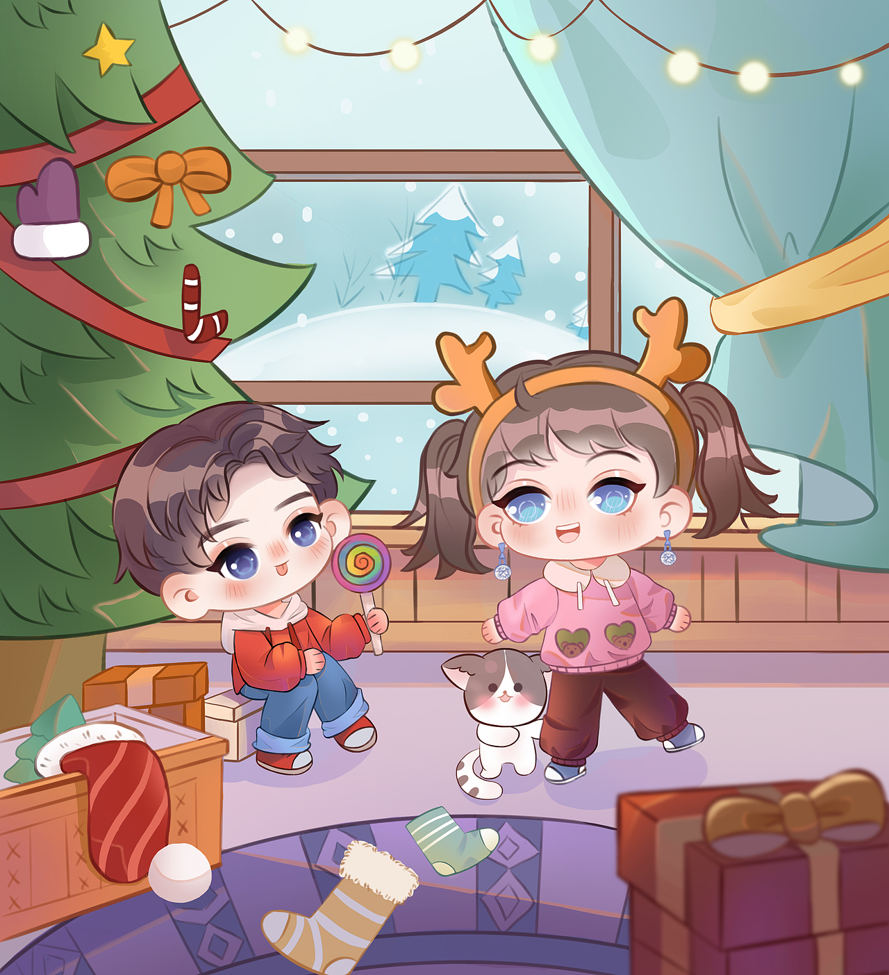 圣诞节（图ZMjgzMTIwMjk2） - 儿童插画 - 站酷设计师画画的titi原创素材 - 站酷ZCOOL