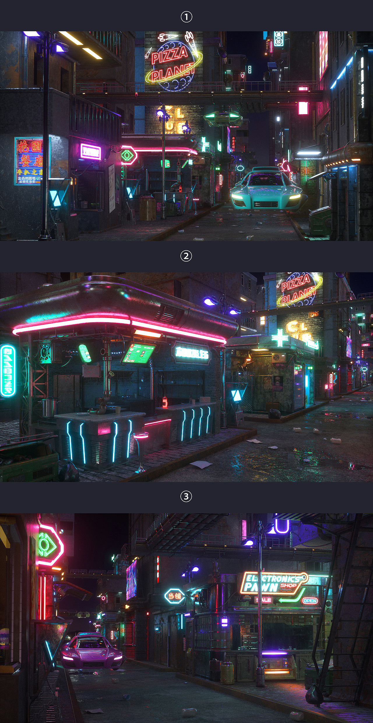 2021赛博朋克城市渲染