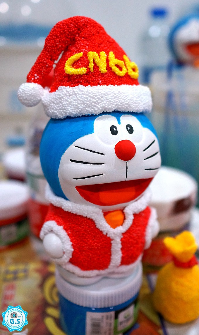 手工哆啦a梦圣诞糖果屋版