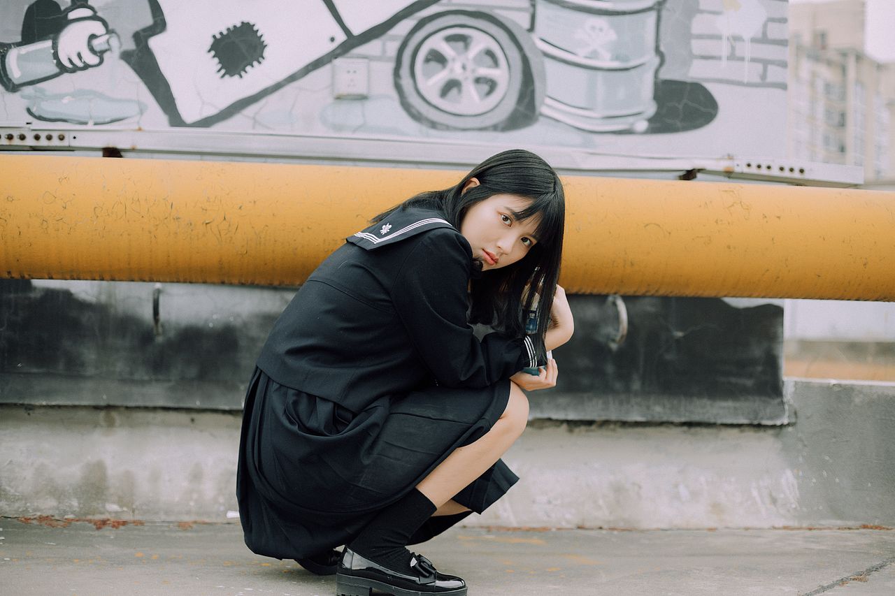 仿胶片色天台JK制服写真