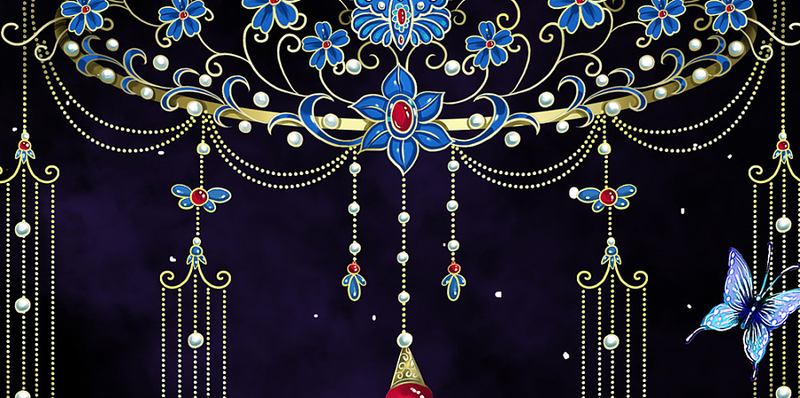 唯美古风立绘——点翠凤冠