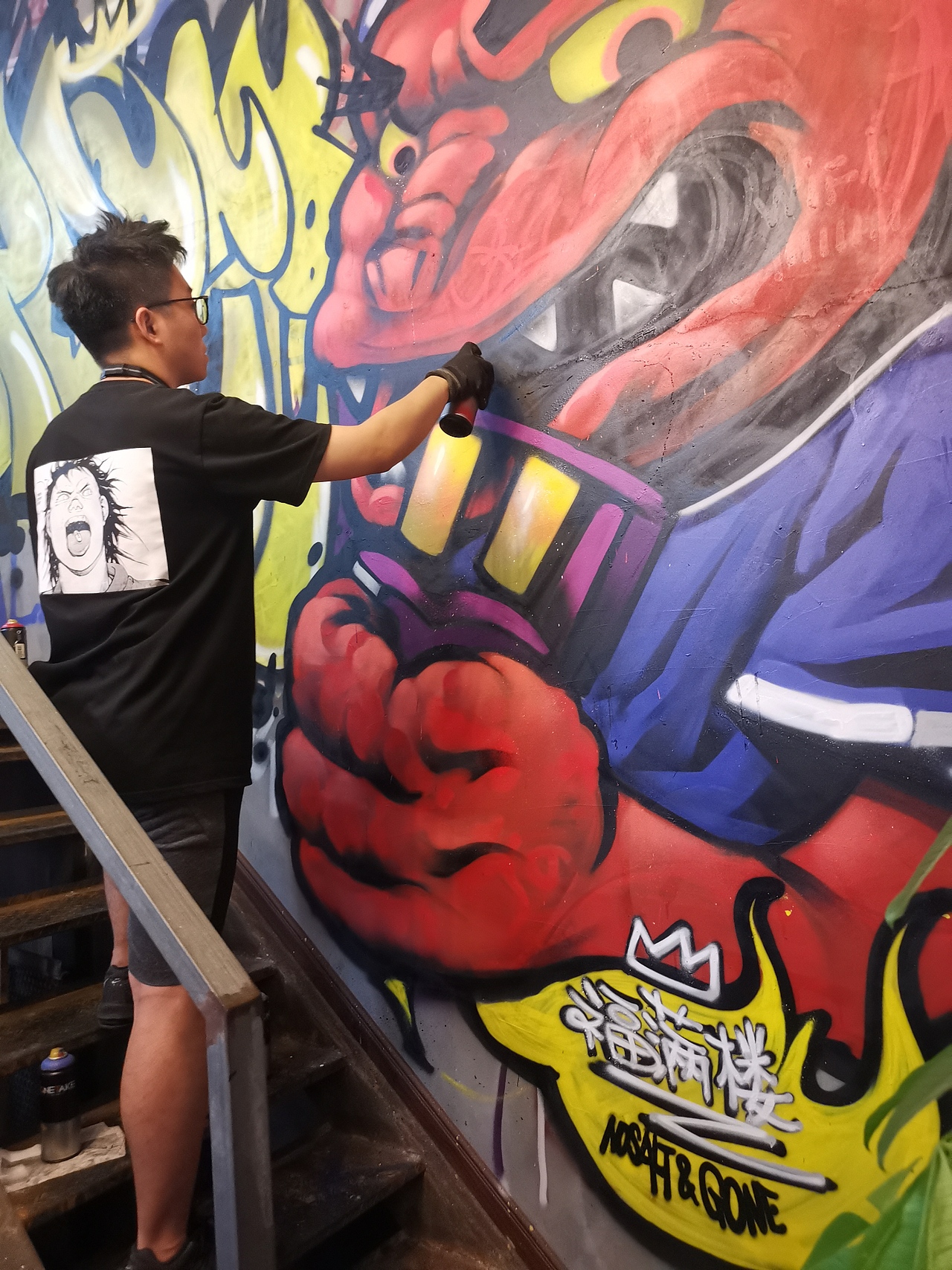 纹身哥斯拉【南京涂鸦墙绘】