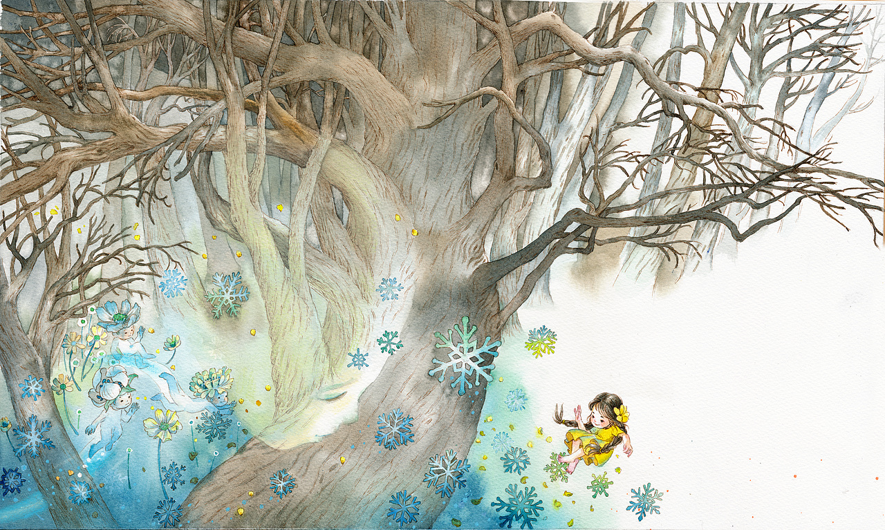 迎春花开了|插画|绘本|1979水印_原创作品-站酷zcool