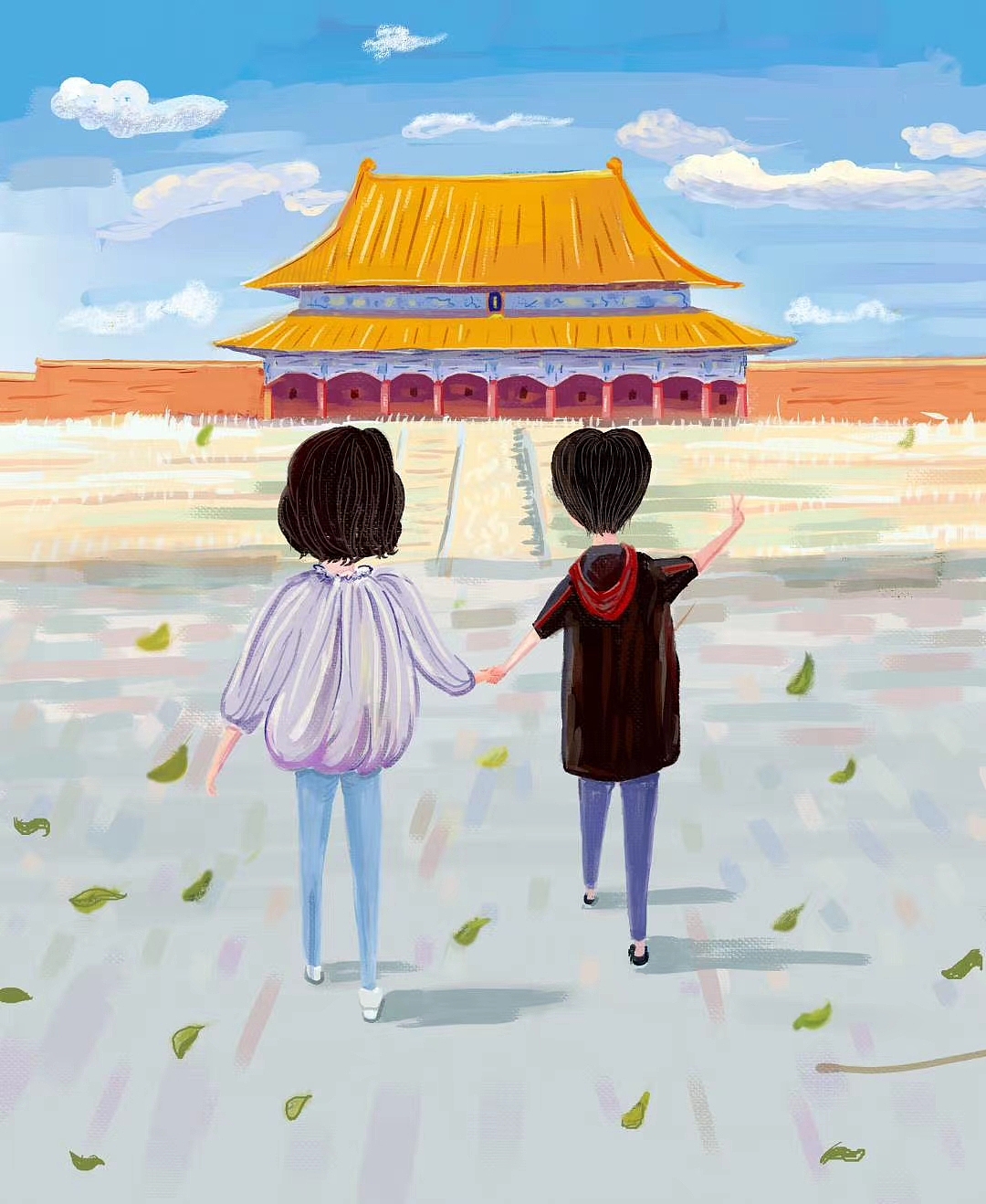 生活插画—故宫游