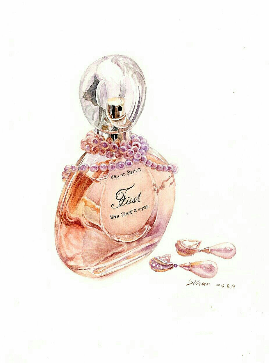 水彩手绘香水