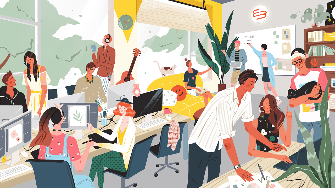 企业团队插画定制×出色品牌设计