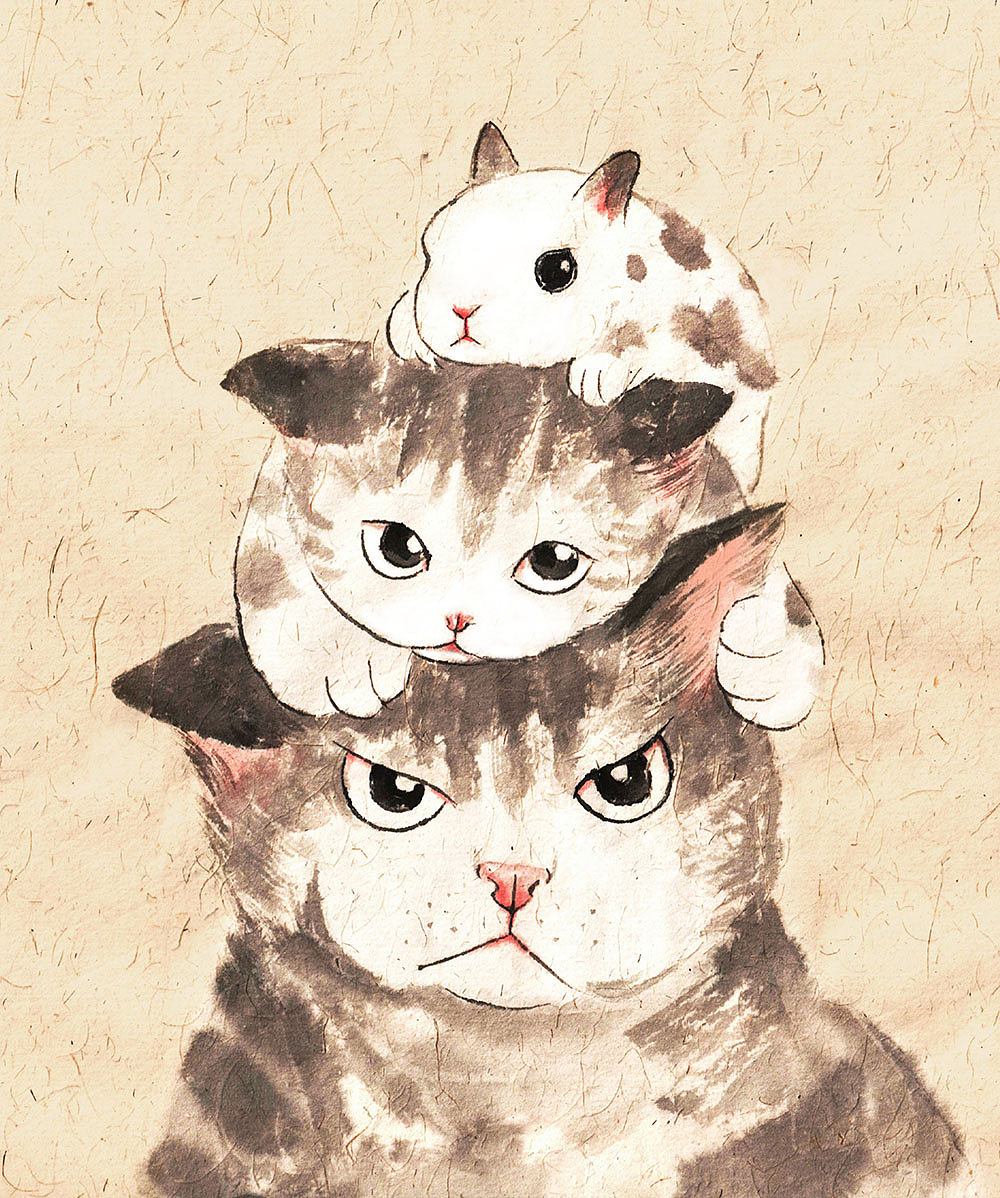 去年年底的几只猫咪（图ZNDAzMTY2MzI=） - 商业插画 - 站酷设计师万城的城原创素材 - 站酷ZCOOL