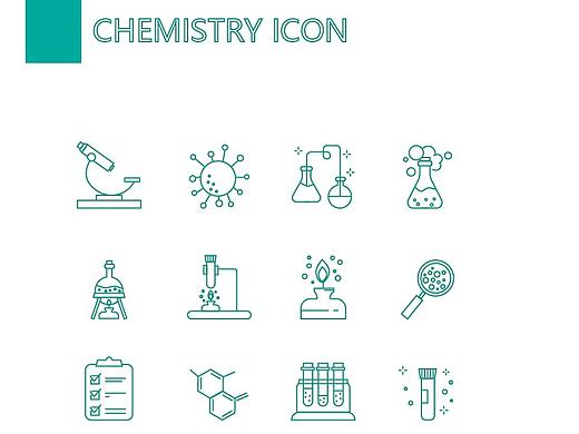 线性图标（化学仪器分子元素类图标）—临摹作品