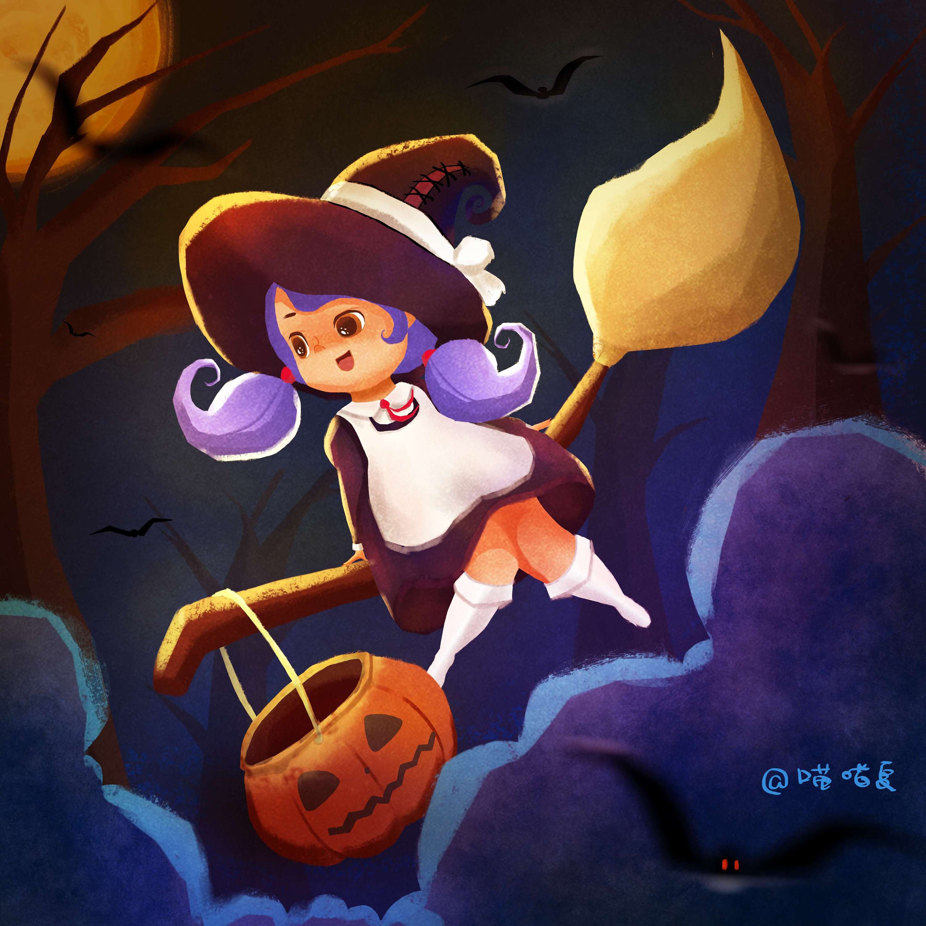 万圣节:jack_o_lantern:|插画|儿童插画|喵喵夏mao - 原创作品 - 站酷