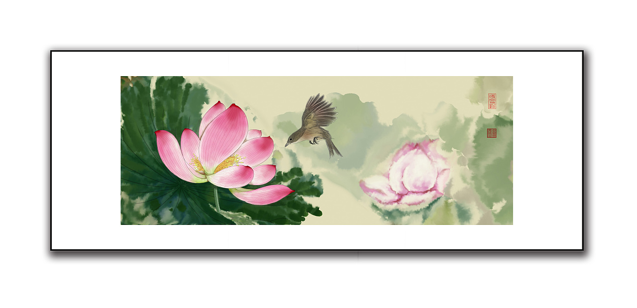 莲池风起山雨来(电脑国画)