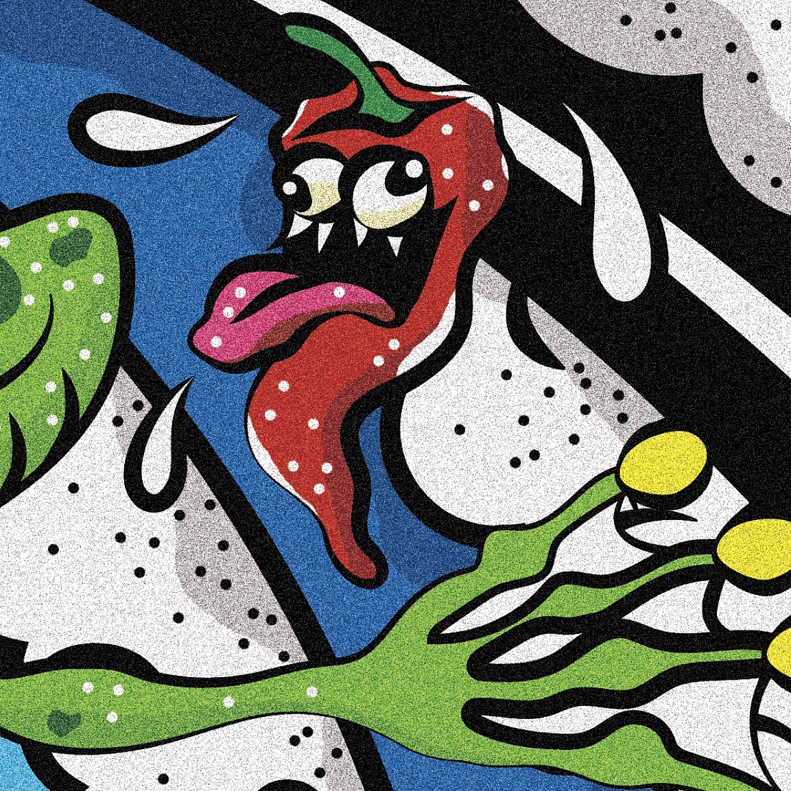 牛蛙主题餐厅墙画ai版