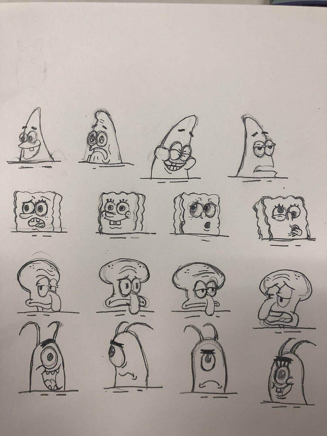 mbe风格海绵宝宝插画表情包（静态）（图ZMTcyNjU5NjYw） - 艺术插画 - 站酷设计师平面心心原创素材 - 站酷ZCOOL