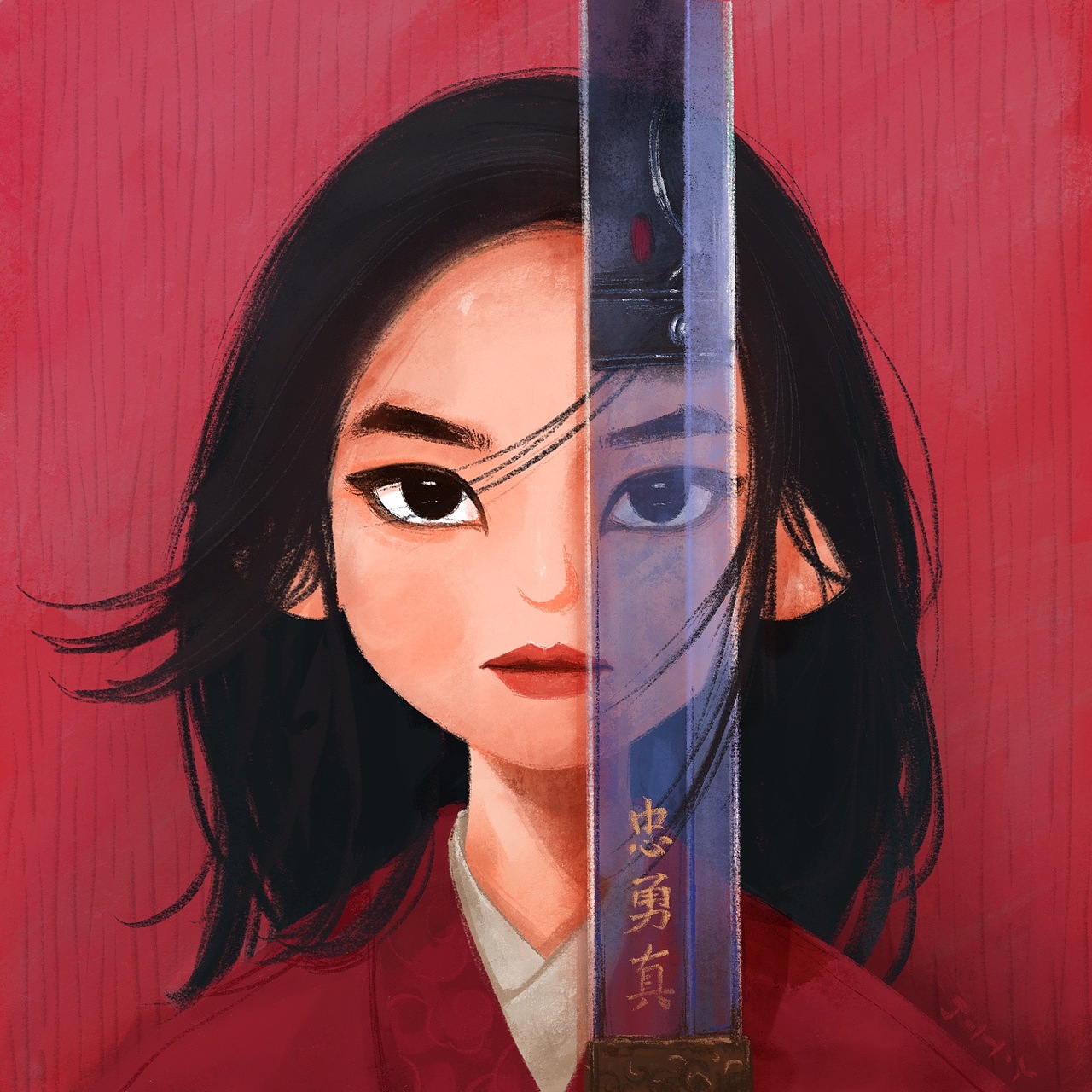 画了个头像花木兰