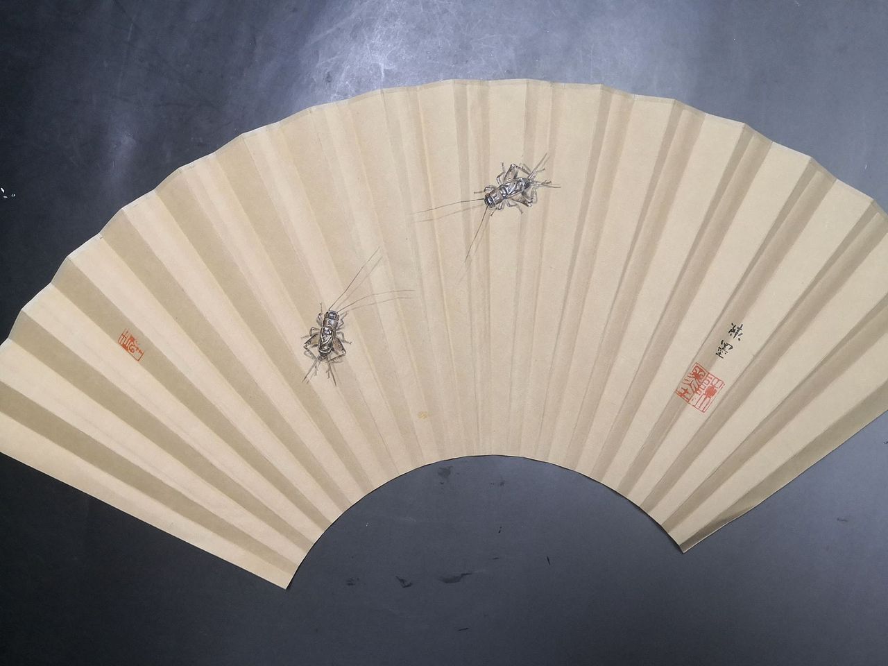 手绘仿古扇面