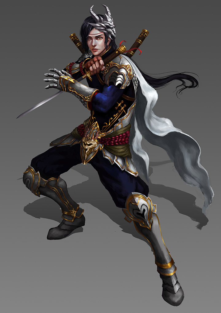 刺客设计,用了骨质,银质品,白色和蓝色为主色,廓形紧身,想塑造一个