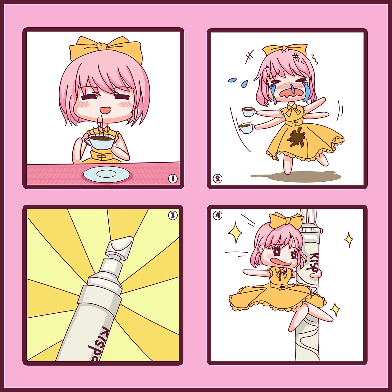 可爱风四宫格小漫画创作|动漫|短篇/格漫|ganganj - 原创作品 - 站酷