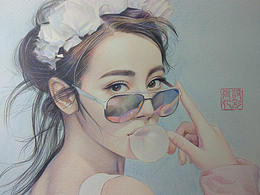 彩鉛手繪迪麗熱巴